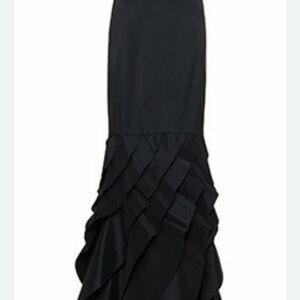 Tadashi Shoji Black Tiered Ruffle Maxi Skirt (A105)